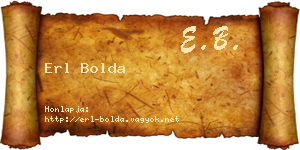 Erl Bolda névjegykártya